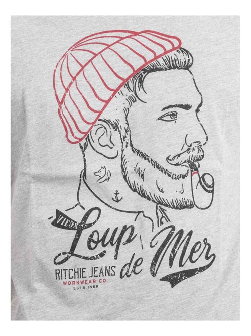 Camiseta de manga corta cuello redondo de puro algodón JOUANCY - Kiabi