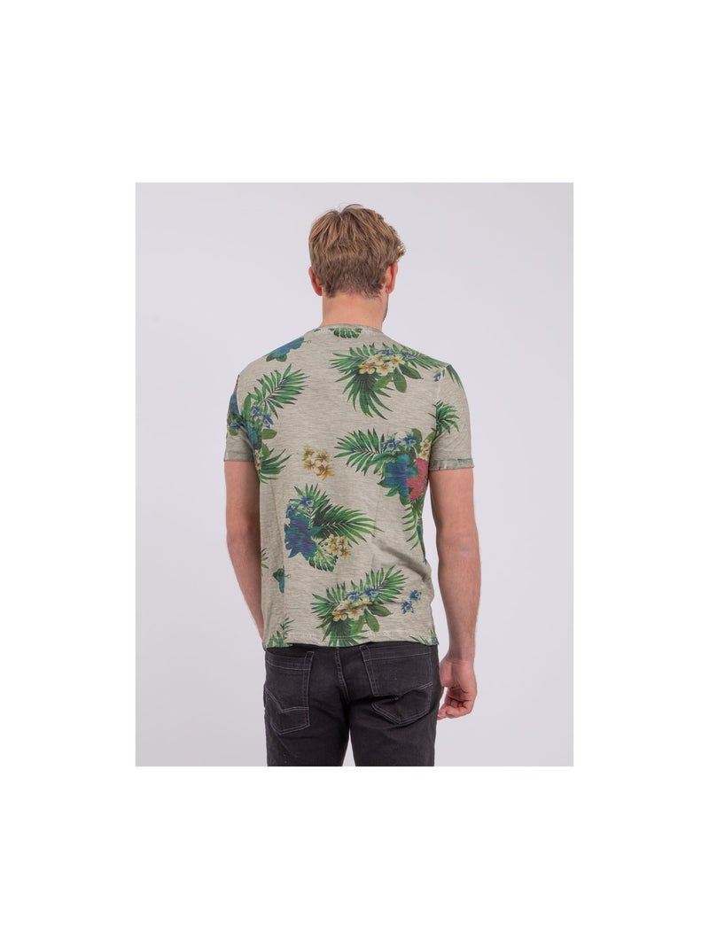 Camiseta de manga corta cuello redondo de puro algodón NABANE Beige - Kiabi