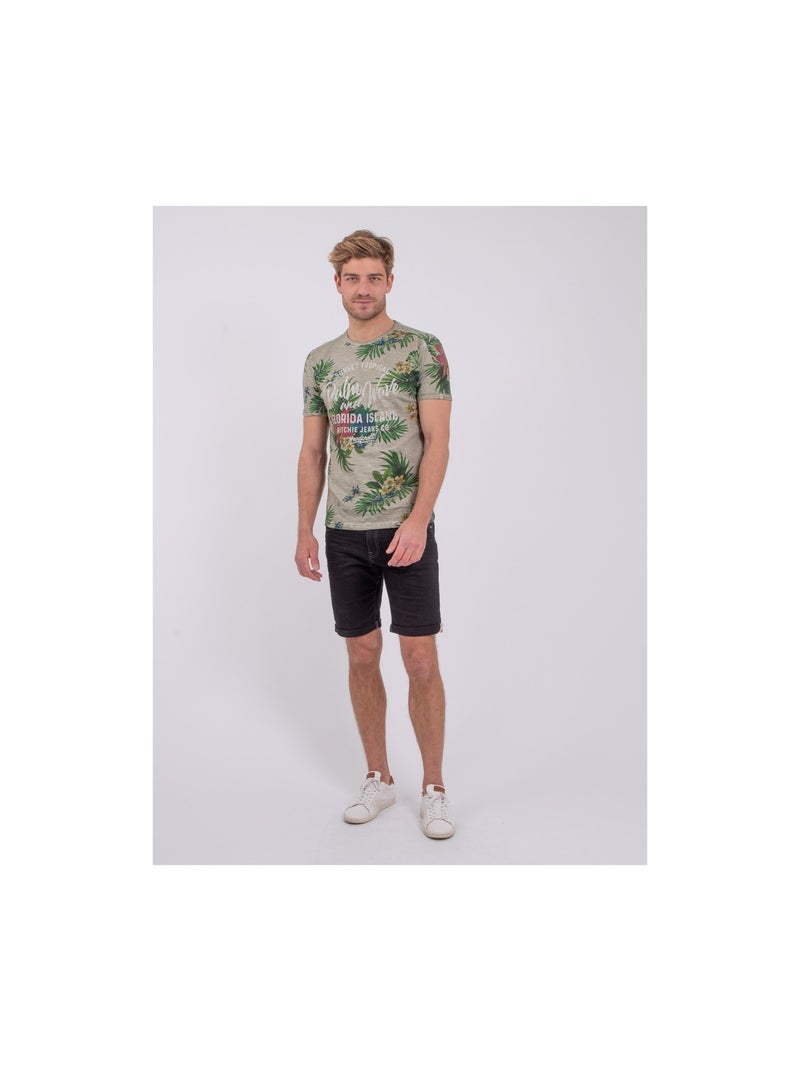 Camiseta de manga corta cuello redondo de puro algodón NABANE Beige - Kiabi