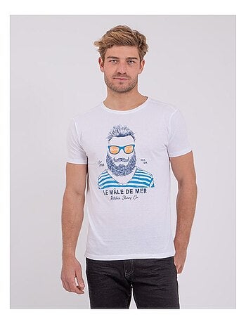 Camiseta de manga corta cuello redondo de puro algodón NABARZU