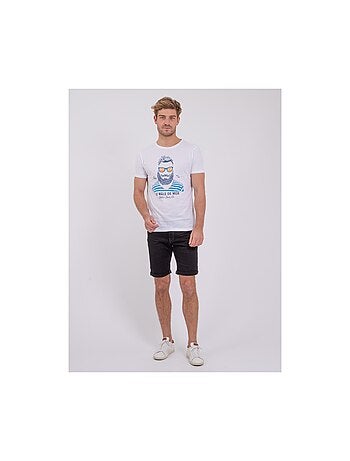 Camiseta de manga corta cuello redondo de puro algodón NABARZU