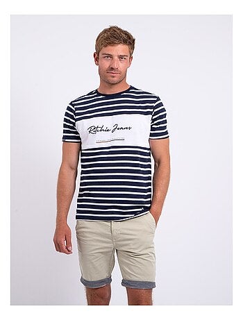 Camiseta de manga corta cuello redondo de puro algodón NABAUMIX