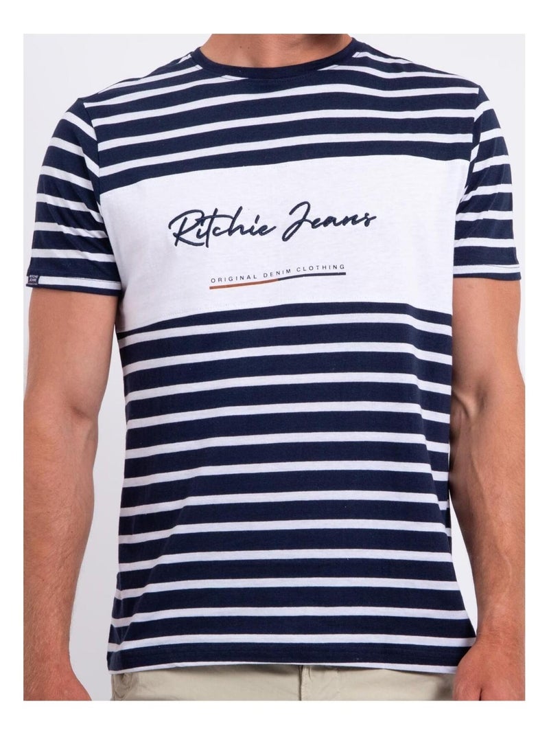 Camiseta de manga corta cuello redondo de puro algodón NABAUMIX Blanco - Kiabi