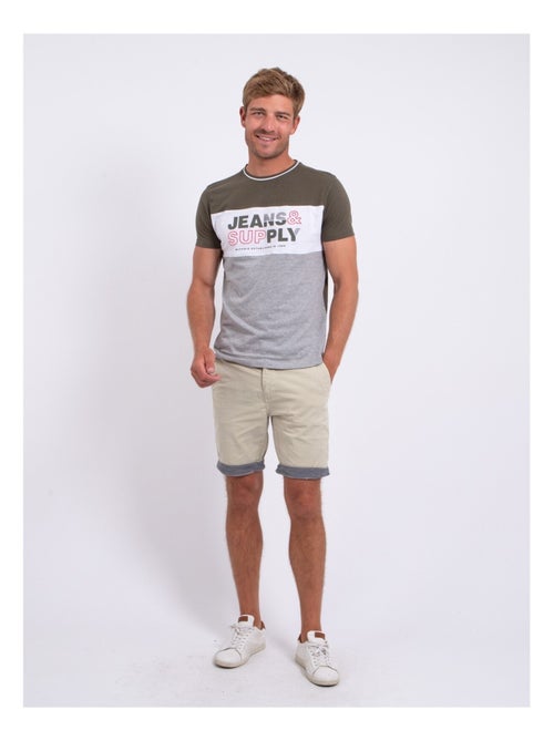 Camiseta de manga corta cuello redondo de puro algodón NABELO - Kiabi