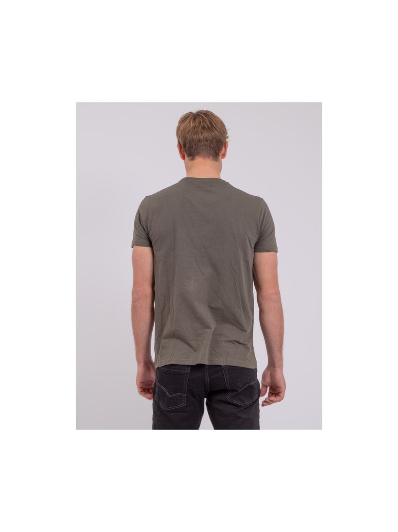 Camiseta de manga corta cuello redondo de puro algodón NABOJAN Caqui - Kiabi