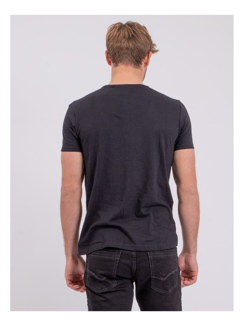 Camiseta de manga corta cuello redondo de puro algodón NABOJAN Negro - Kiabi