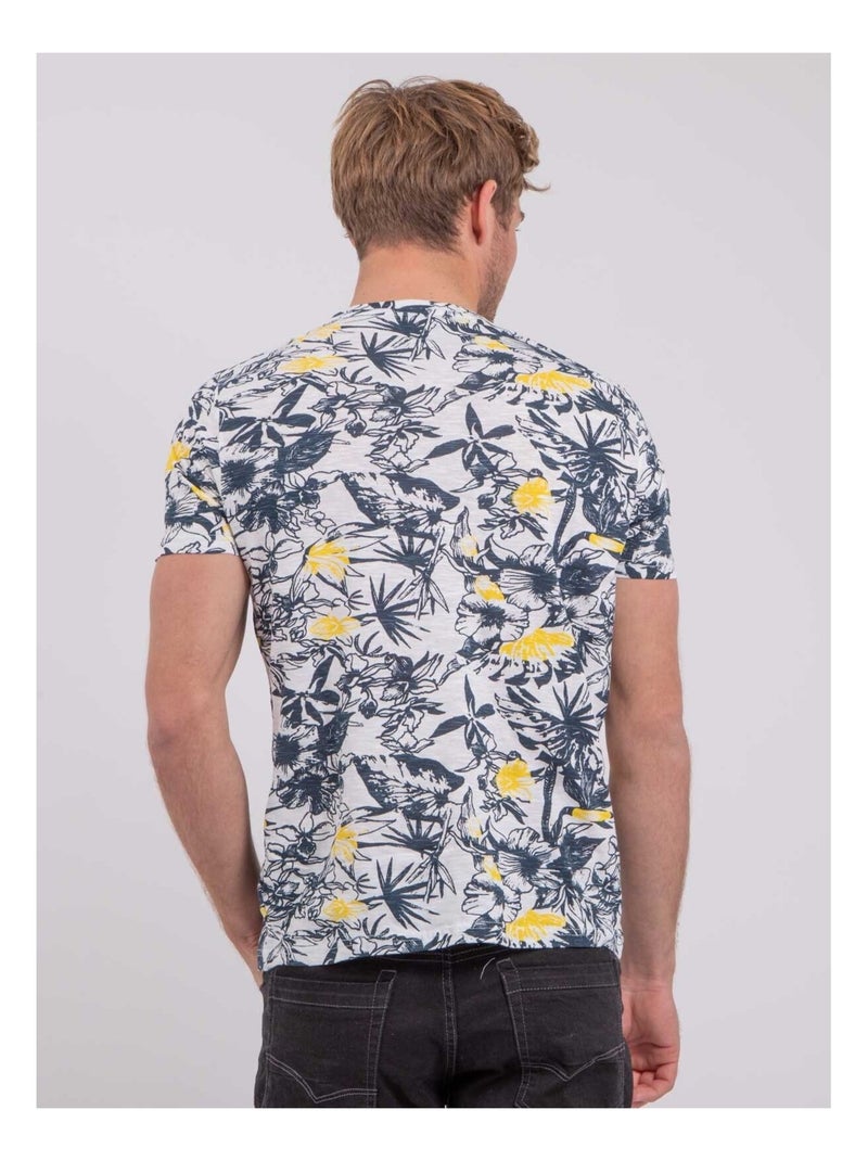 Camiseta de manga corta cuello redondo de puro algodón NAKIWI Amarillo - Kiabi