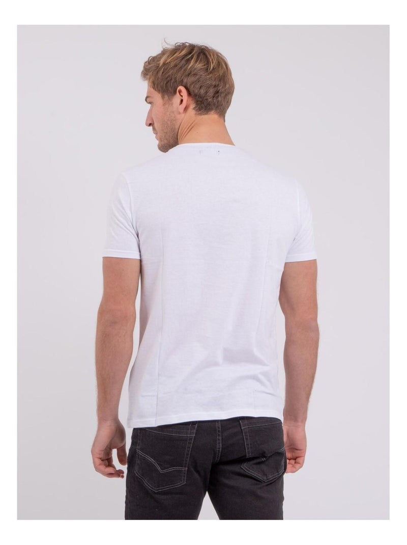 Camiseta de manga corta cuello redondo de puro algodón NEDER Blanco - Kiabi