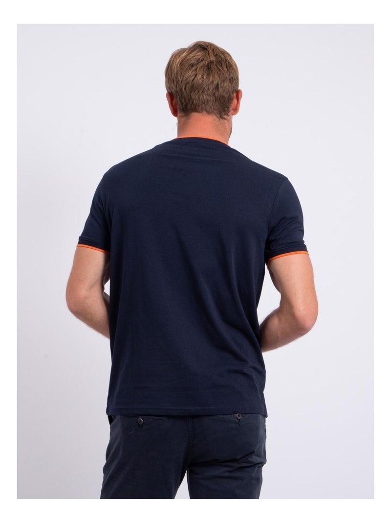 Camiseta de manga corta cuello redondo de puro algodón NENABAR Azul marino - Kiabi