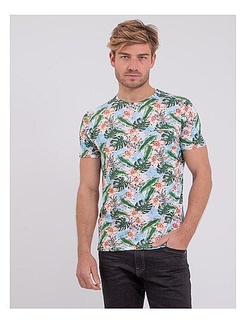 Camiseta de manga corta cuello redondo de puro algodón NIBOLTA