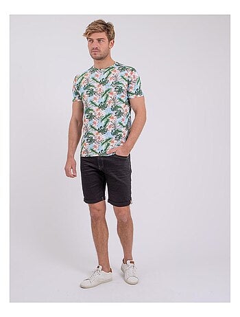 Camiseta de manga corta cuello redondo de puro algodón NIBOLTA