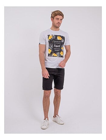 Camiseta de manga corta cuello redondo de puro algodón NOCTAVIO