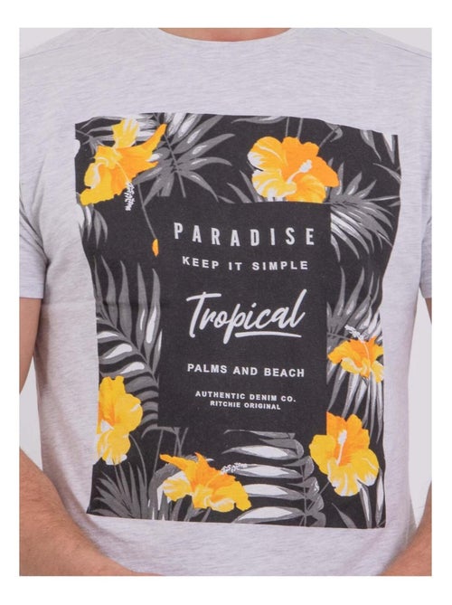 Camiseta de manga corta cuello redondo de puro algodón NOCTAVIO - Kiabi