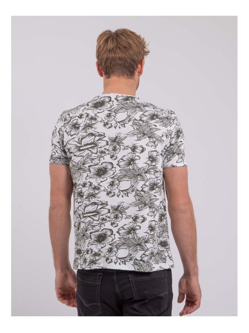 Camiseta de manga corta cuello redondo de puro algodón NOLIBA Caqui - Kiabi