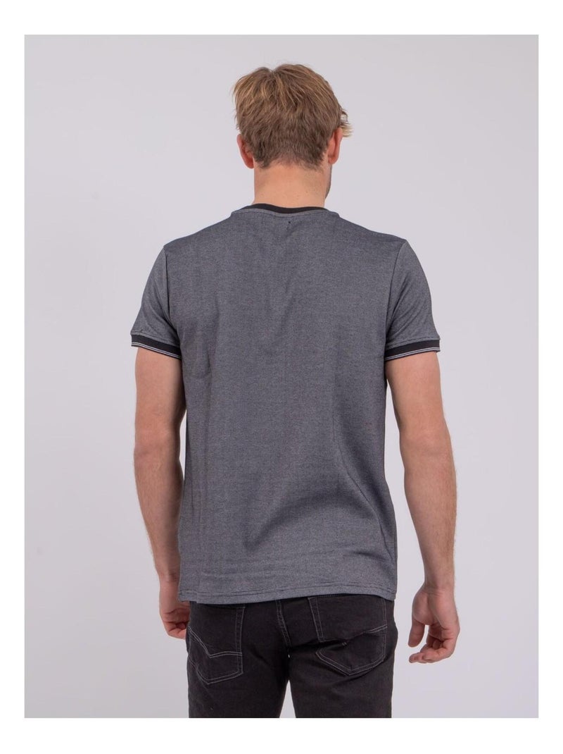 Camiseta de manga corta cuello redondo de puro algodón NOMIKO Negro - Kiabi