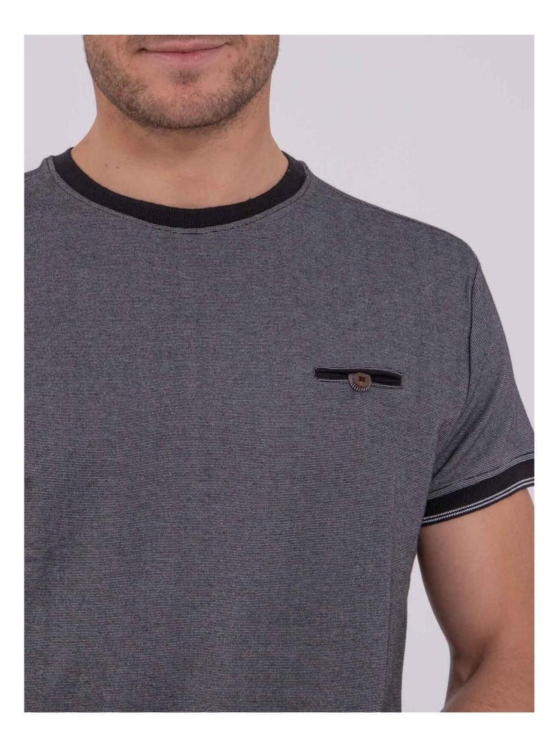 Camiseta de manga corta cuello redondo de puro algodón NOMIKO Negro - Kiabi