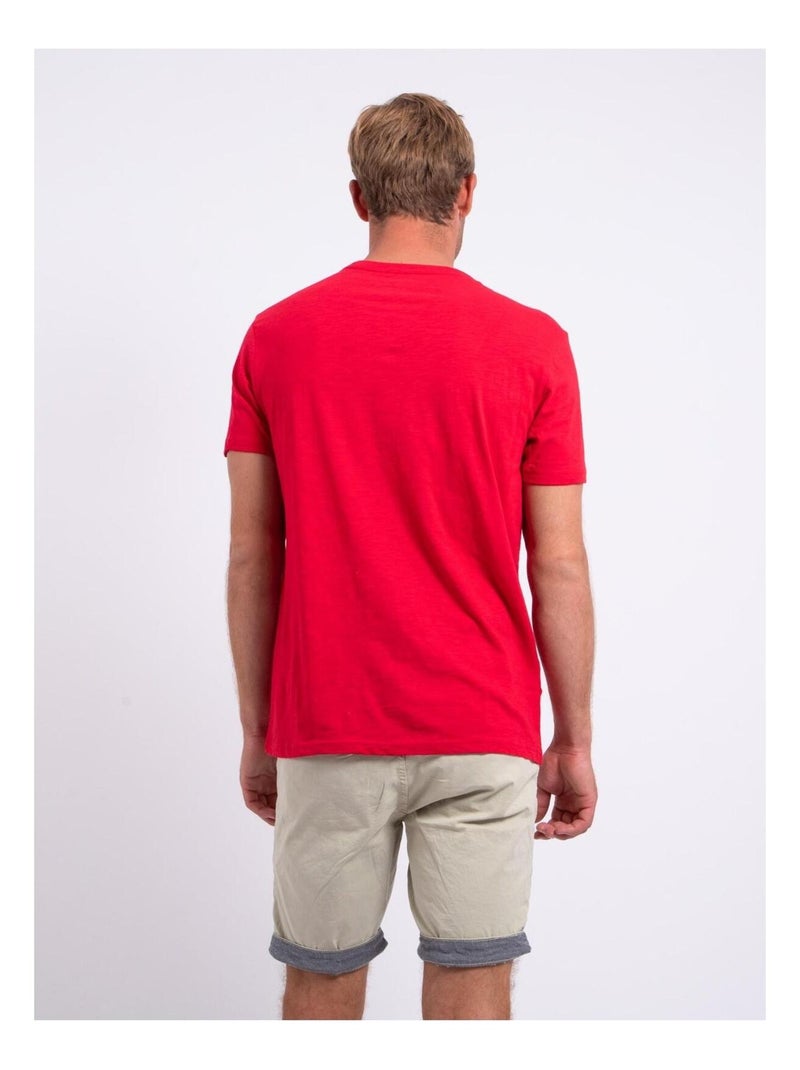 Camiseta de manga corta cuello redondo de puro algodón NOTELOX Rojo - Kiabi