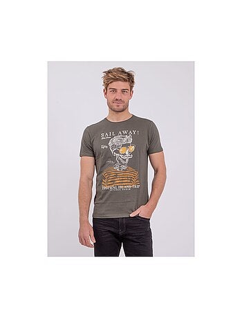 Camiseta de manga corta cuello redondo de puro algodón NOUMICK