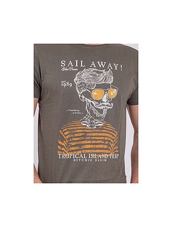 Camiseta de manga corta cuello redondo de puro algodón NOUMICK