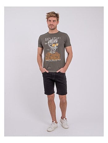 Camiseta de manga corta cuello redondo de puro algodón NOUMICK