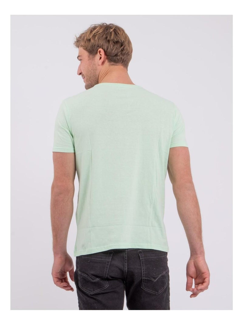Camiseta de manga corta cuello redondo de puro algodón NUMADOC Verde - Kiabi