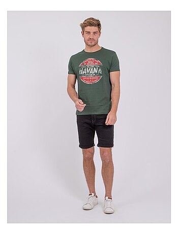 Camiseta de manga corta cuello redondo de puro algodón NUMATIS
