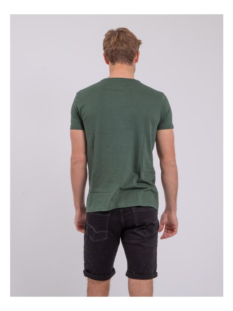 Camiseta de manga corta cuello redondo de puro algodón NUMATIS Verde - Kiabi