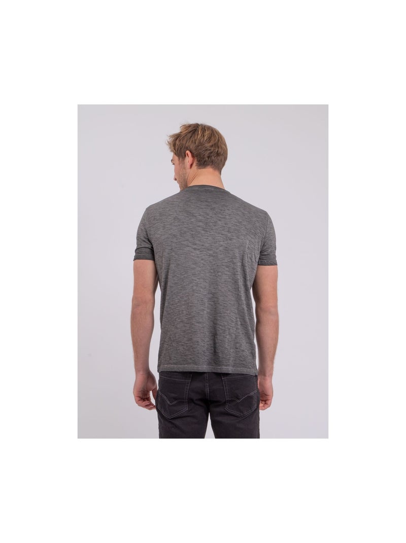 Camiseta de manga corta cuello redondo de puro algodón NUMELWIN Gris - Kiabi