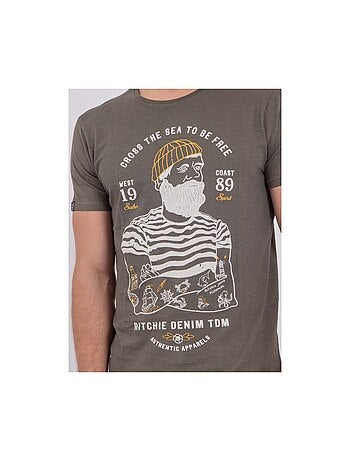 Camiseta de manga corta cuello redondo de puro algodón NUPLATON