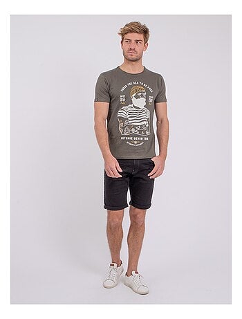 Camiseta de manga corta cuello redondo de puro algodón NUPLATON