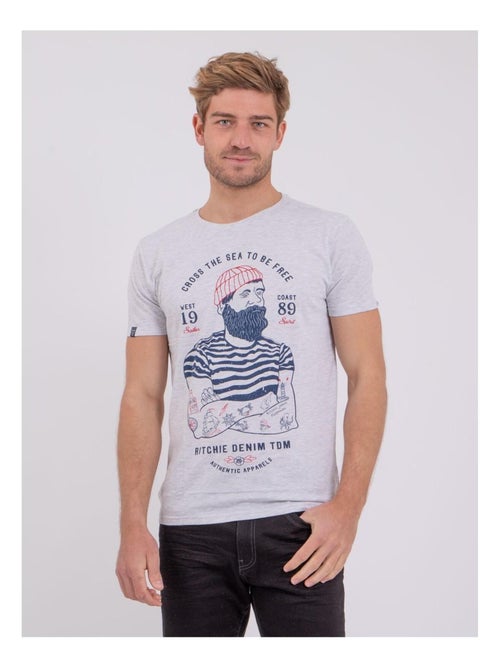 Camiseta de manga corta cuello redondo de puro algodón NUPLATON - Kiabi