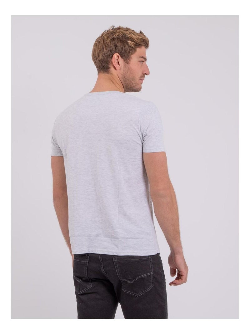 Camiseta de manga corta cuello redondo de puro algodón NUPLATON Gris - Kiabi