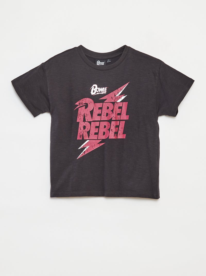 Camiseta de manga corta 'David Bowie' NEGRO - Kiabi