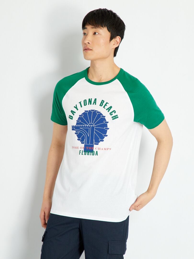 Camiseta de corta de algodón - BLANCO - Kiabi -