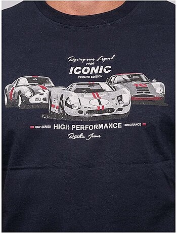 Camiseta de manga corta de algodón con estampado de coches de carreras jigator