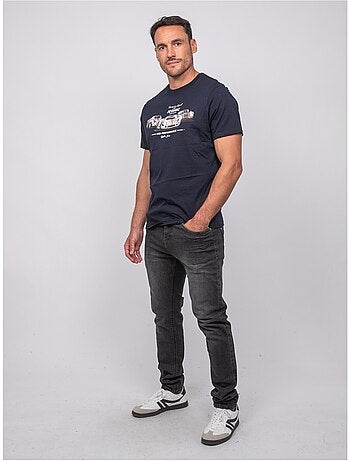 Camiseta de manga corta de algodón con estampado de coches de carreras jigator
