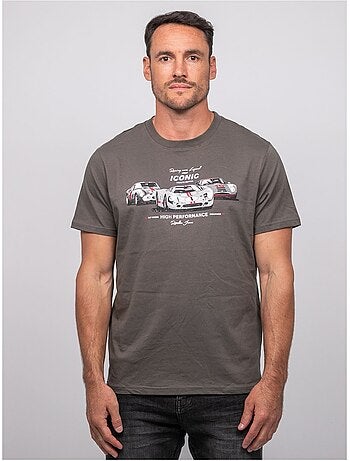 Camiseta de manga corta de algodón con estampado de coches de carreras jigator