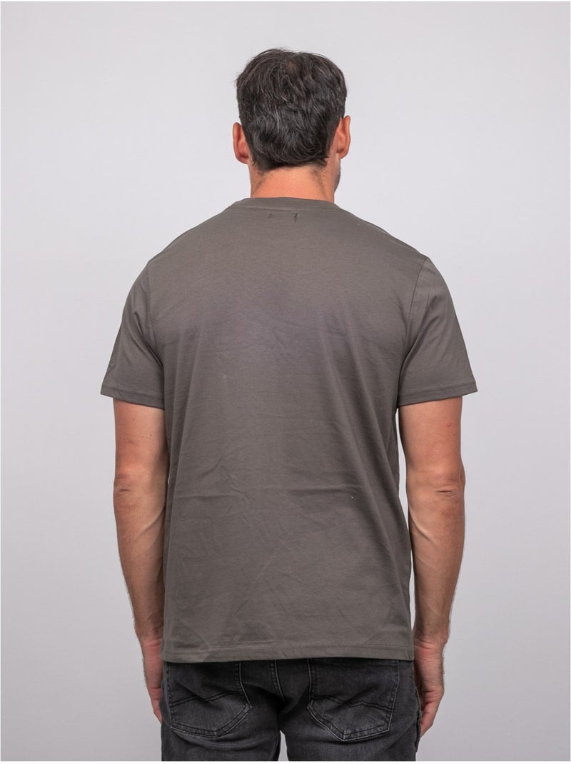 Camiseta de manga corta de algodón con estampado de coches de carreras jigator Caqui - Kiabi
