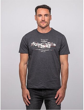 Camiseta de manga corta de algodón con estampado de coches de carreras jigator