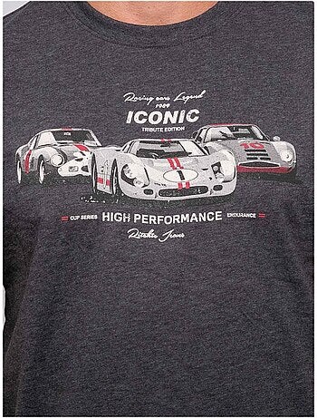 Camiseta de manga corta de algodón con estampado de coches de carreras jigator