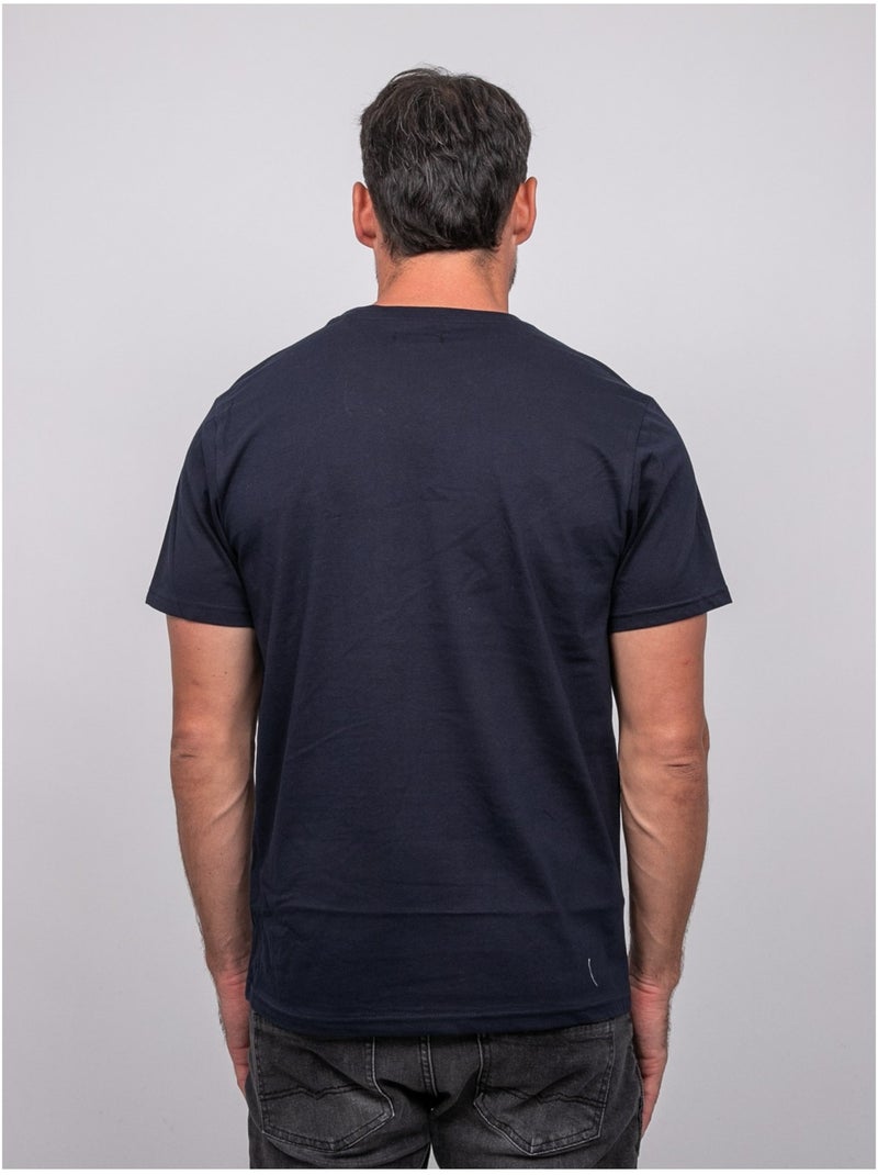 Camiseta de manga corta de algodón con estampado de montaña jampago Azul marino - Kiabi