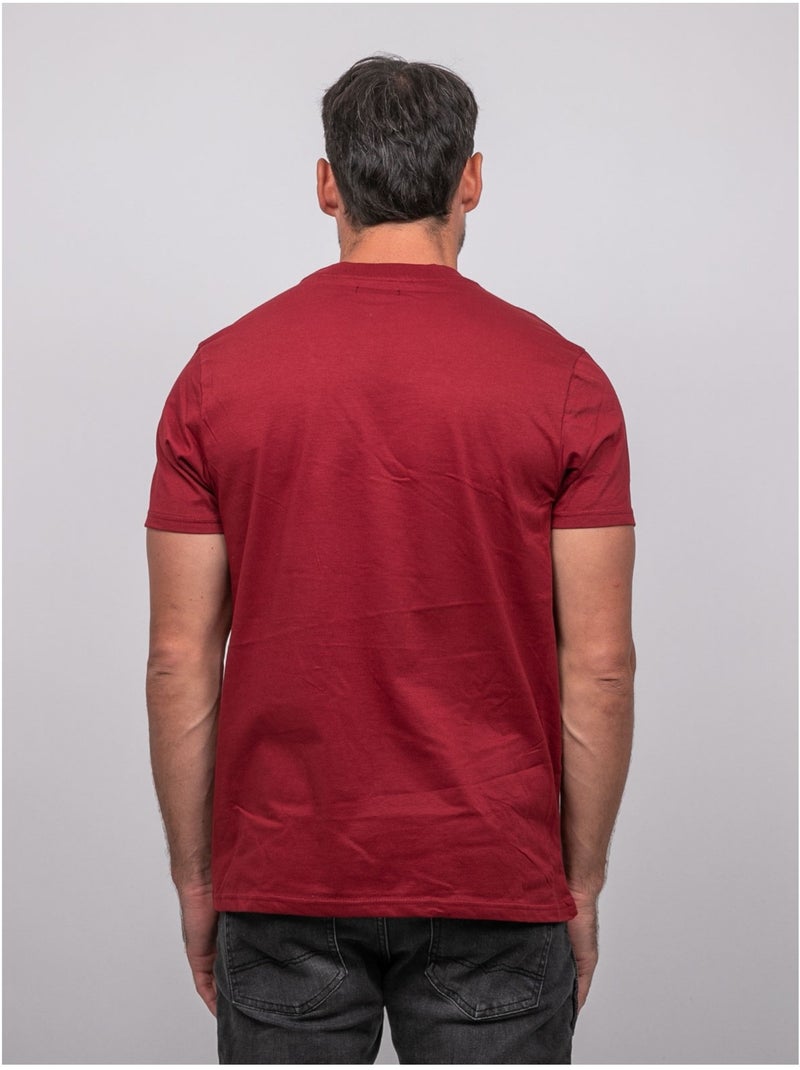 Camiseta de manga corta de algodón con estampado de montaña jampago Burdeos - Kiabi