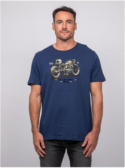 Camiseta de manga corta de algodón con estampado de moto jatoulo - Kiabi Camiseta de manga corta de algodón con estampado de moto jatoulo - Kiabi