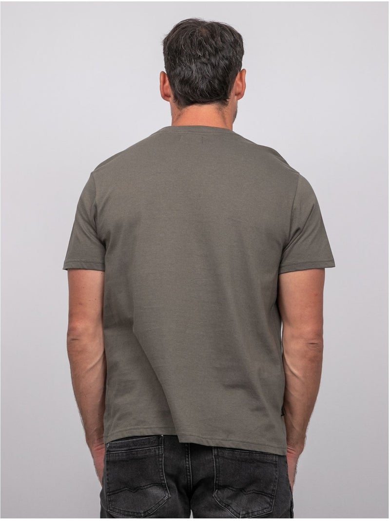 Camiseta de manga corta de algodón con estampado de moto jatoulo Caqui - Kiabi