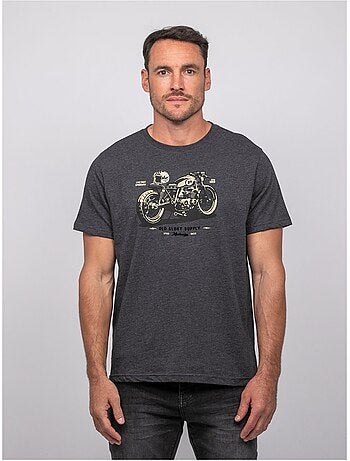 Camiseta de manga corta de algodón con estampado de moto jatoulo