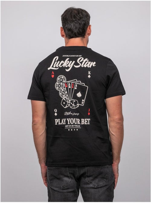 Camiseta de manga corta de algodón con estampado de póker joplayer - Kiabi Camiseta de manga corta de algodón con estampado de póker joplayer - Kiabi