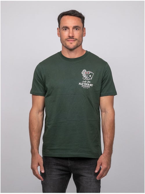 Camiseta de manga corta de algodón con estampado de póker joplayer - Kiabi Camiseta de manga corta de algodón con estampado de póker joplayer - Kiabi