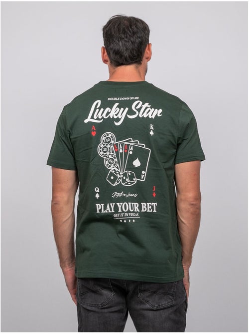 Camiseta de manga corta de algodón con estampado de póker joplayer - Kiabi Camiseta de manga corta de algodón con estampado de póker joplayer - Kiabi