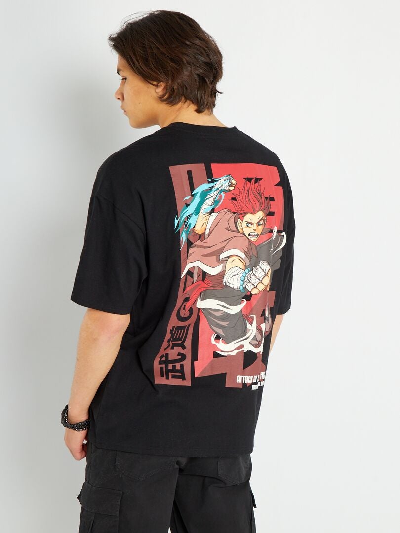 Camiseta de manga corta - Negro - Kiabi - 8.00€