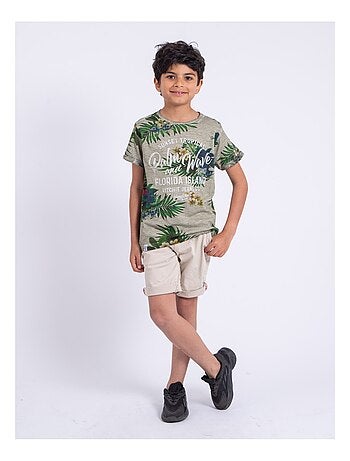 Camiseta de manga corta de cuello redondo de puro algodón NABANE-J